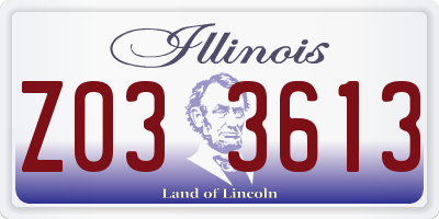IL license plate Z033613