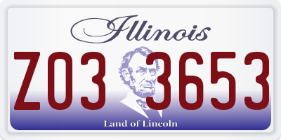 IL license plate Z033653