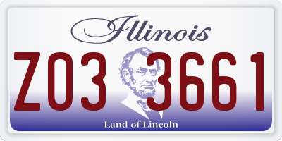 IL license plate Z033661
