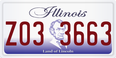 IL license plate Z033663