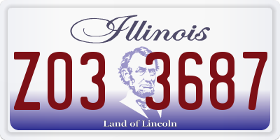 IL license plate Z033687