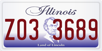 IL license plate Z033689
