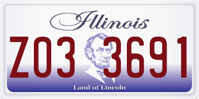 IL license plate Z033691