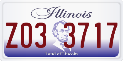 IL license plate Z033717