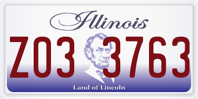IL license plate Z033763