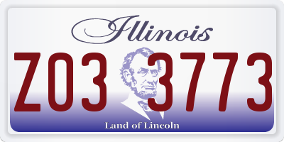 IL license plate Z033773