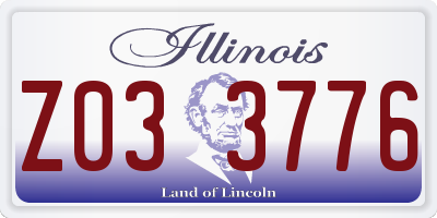 IL license plate Z033776