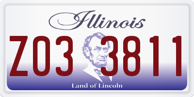 IL license plate Z033811