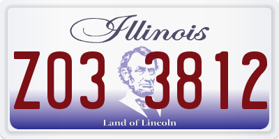 IL license plate Z033812