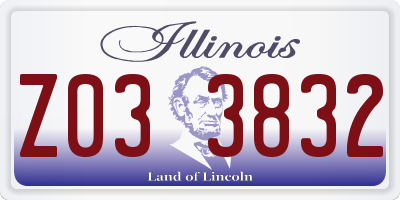 IL license plate Z033832