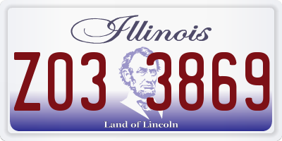 IL license plate Z033869
