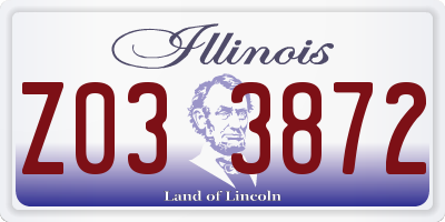 IL license plate Z033872