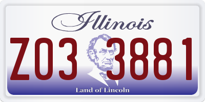 IL license plate Z033881