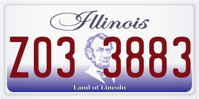 IL license plate Z033883