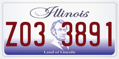 IL license plate Z033891