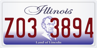 IL license plate Z033894