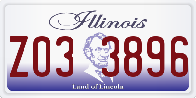 IL license plate Z033896