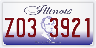 IL license plate Z033921