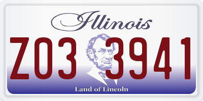 IL license plate Z033941