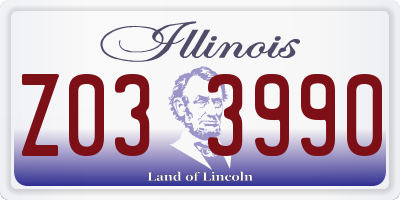 IL license plate Z033990
