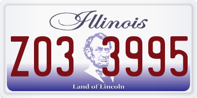 IL license plate Z033995