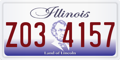 IL license plate Z034157