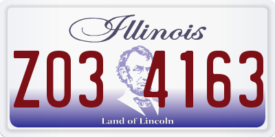 IL license plate Z034163
