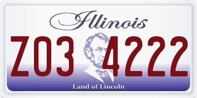 IL license plate Z034222