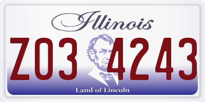 IL license plate Z034243