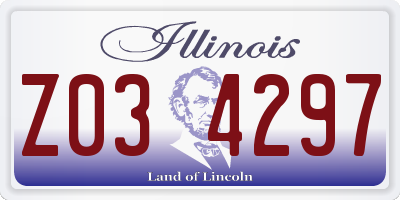 IL license plate Z034297