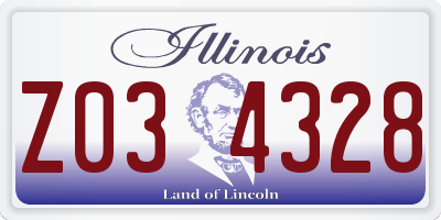IL license plate Z034328