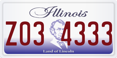 IL license plate Z034333