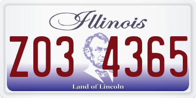 IL license plate Z034365