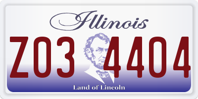 IL license plate Z034404