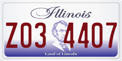 IL license plate Z034407