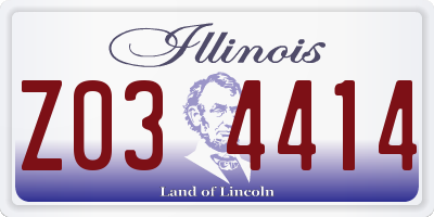IL license plate Z034414