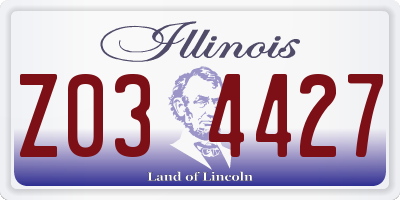 IL license plate Z034427