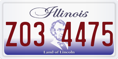 IL license plate Z034475