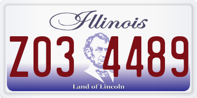 IL license plate Z034489
