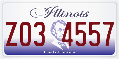 IL license plate Z034557