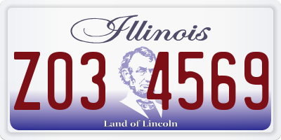 IL license plate Z034569