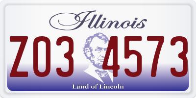 IL license plate Z034573