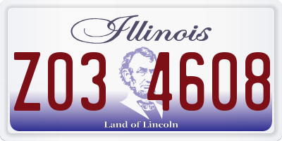 IL license plate Z034608