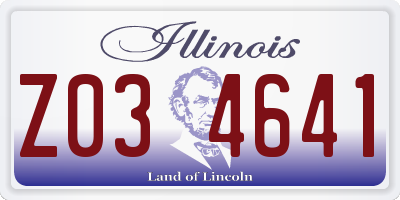 IL license plate Z034641
