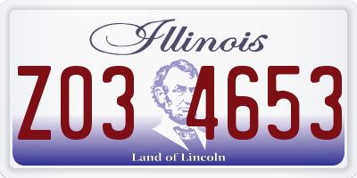 IL license plate Z034653