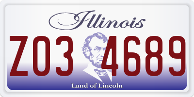 IL license plate Z034689