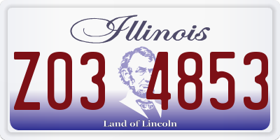 IL license plate Z034853