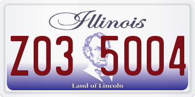 IL license plate Z035004