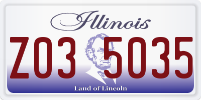 IL license plate Z035035