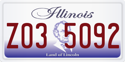 IL license plate Z035092
